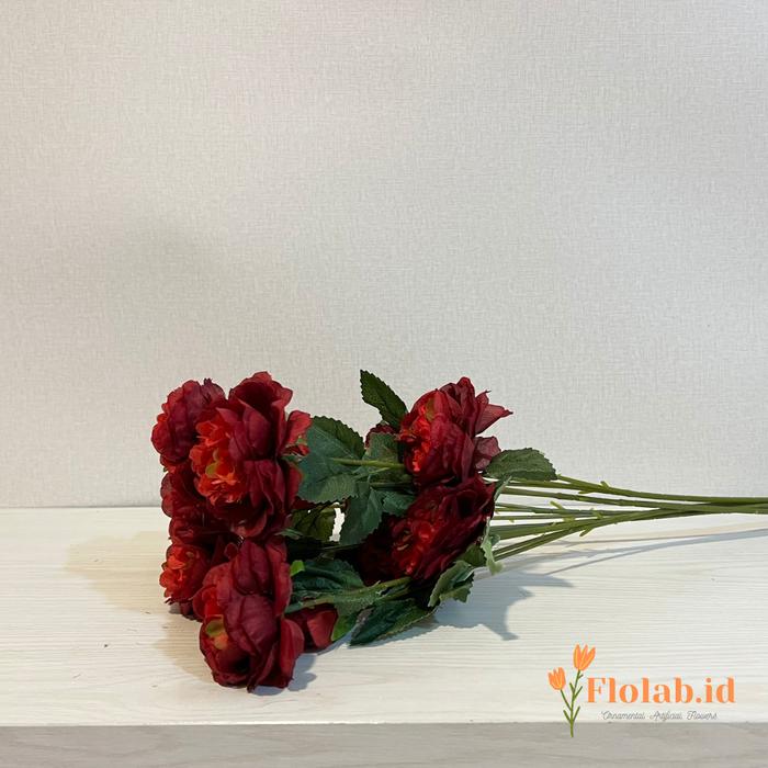 Gambar BUNGA ARTIFICIAL PREMIUM PEONY 3 HEADS - PEONY 3 KUNTUM (A00422) - Red dari Flolab id undefined Tokopedia