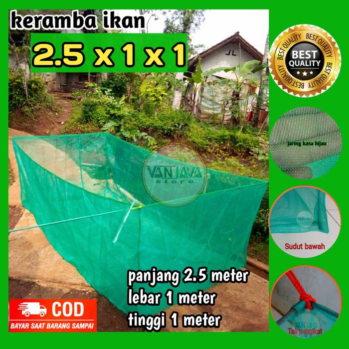 Gambar Keramba ikan jaring apung ikan lele nila 2.5x1x1 Jaring waring ikan - kasa hijau, 2.5 x 1 x 1 dari Vanjavastore2211 undefined Tokopedia