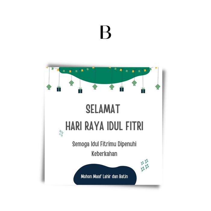 Gambar [LINEN 10x10] Kartu Ucapan Lebaran - kartu ucapan untuk hampers - B dari explora print undefined Tokopedia
