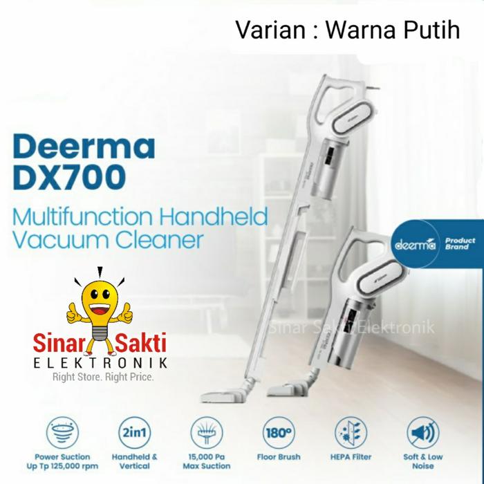 Gambar Deerma Vacuum Cleaner DX700 Alat Penyedot Debu 2in1 dx700s - Putih dari Sinar Sakti Elektronik Malang undefined Tokopedia
