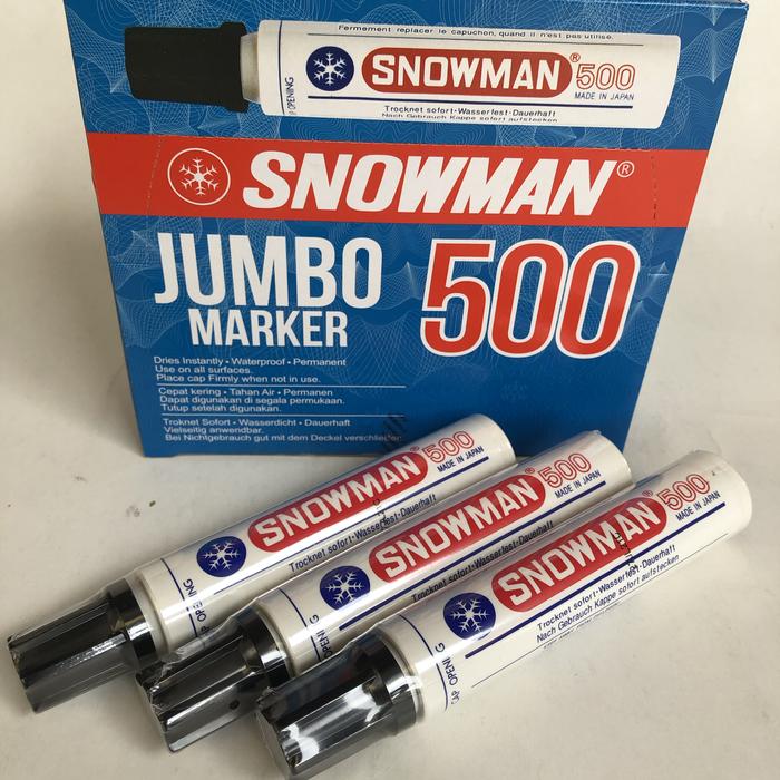Gambar spidol SNOWMAN JUMBO 500 permanent marker (lusin) - Hitam dari Toko LuShan undefined Tokopedia