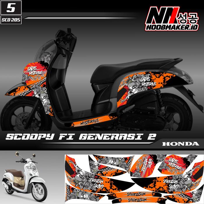 Gambar SCD 205 DECAL STICKER SCOOPY FI 2017 2018 2019 2020 TENGKORAK - 5-SCD205 dari NOOBMAKER.ID undefined Tokopedia