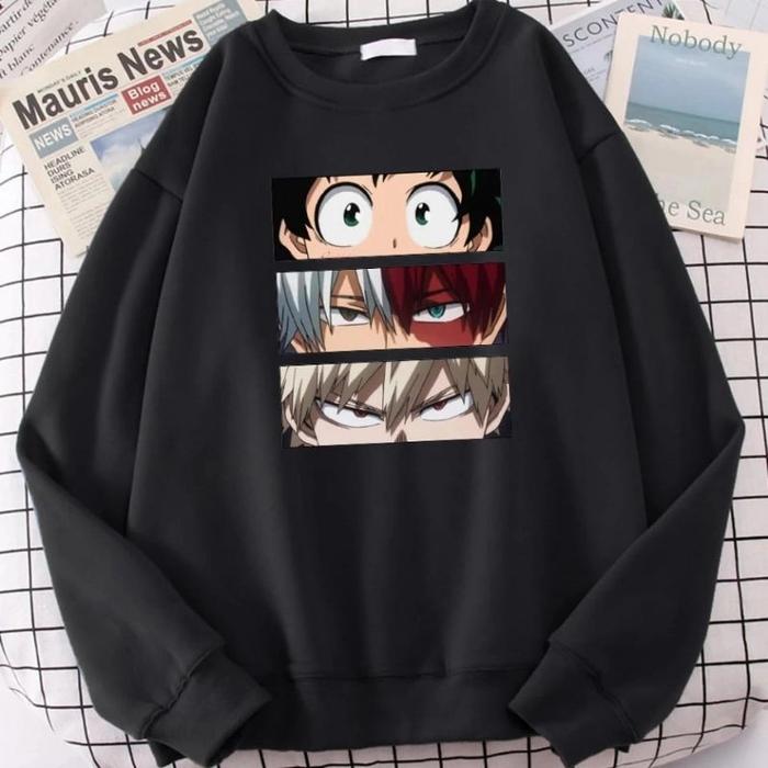 Jual Sweater Crewneck Anime My Hero Academia Bahan Fleece ready