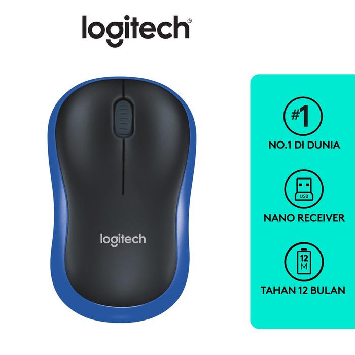 Gambar MOUSE LOGITECH WIRELESS M185 BLUE / RED / SWIFT GREY - BLUE dari mdpsuperstore undefined Tokopedia