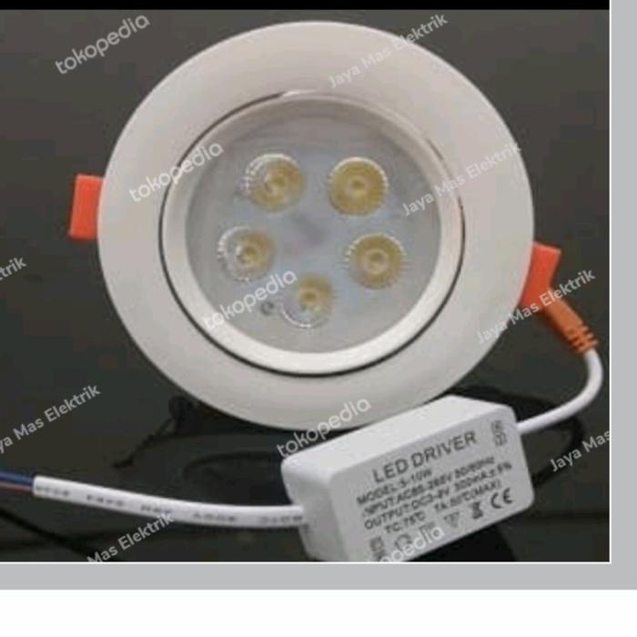 Gambar LAMPU DOWNLIGHT LED 5 MATA 5MATA 5 WATT 5 W 5WATT 5W SPOT SOROT - Body Putih, WarmWhite dari Jaya Mas Elektrik undefined Tokopedia