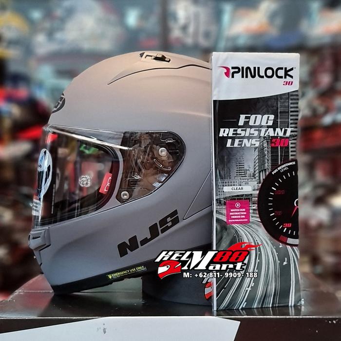 Gambar NJS ZX-1R Solid + PINLOCK Antifog Original Helm NJS ZX1R FLAT VISOR - STONE GREY DOP, XXL dari Helm Mart 88 MOTOVERSE undefined Tokopedia