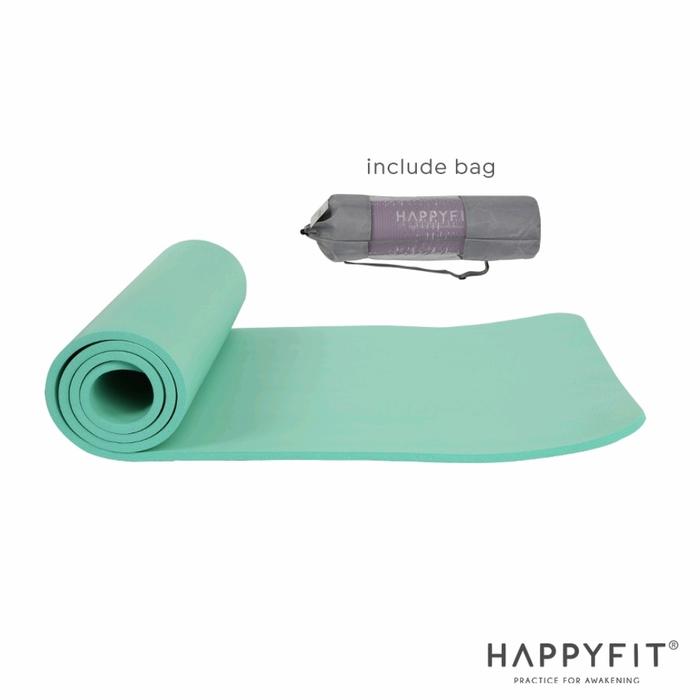 Gambar HAPPYFIT YOGAMAT NBR POLOS 10MM + BAG / MATRAS YOGA - Mint Green dari Mawarshopashop undefined Tokopedia