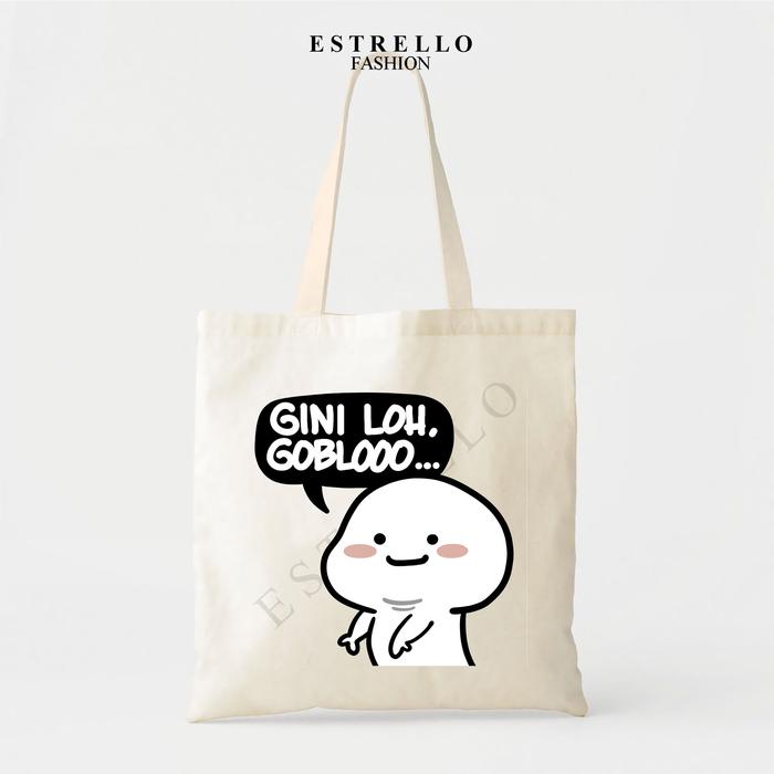 Gambar Tote Bag Pentol Animasi Lucu Tas Serut String Bag kanvas 100% - Giniloh, StringBag dari EstrelloFashion undefined Tokopedia