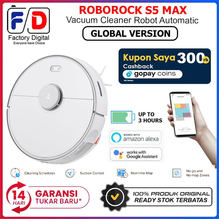 Gambar Roborock S5 Max Vacumm MOP Cleane Sweeping Robotic New - Putih dari FactoryDigital.Id undefined Tokopedia