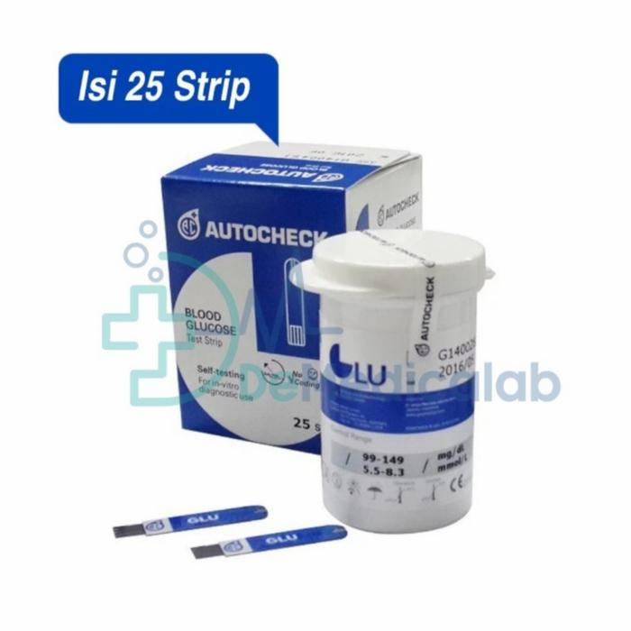 Jual Strip Gula Darah Autocheck Blood Glucose Auto Check isi 25 ...