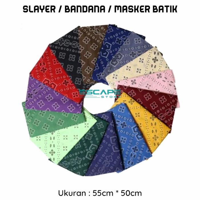 Gambar Slayer Motif Batik Multifungsi Penutup Debu Masker bandana Syal - Coklat Susu dari Escape Store undefined Tokopedia