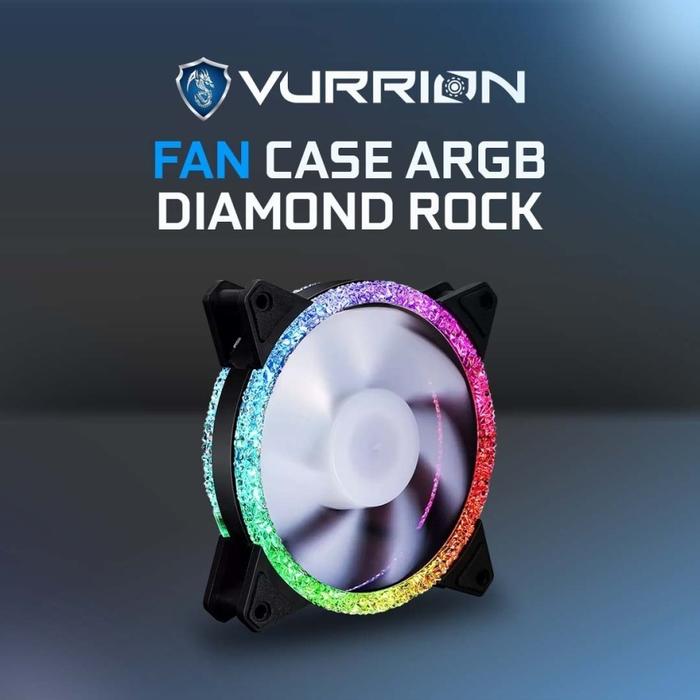Gambar VURRION VP-120-ARGB - PWM 120mm 12cm Fan Case ARGB - diamond rock - Hitam dari wiracom undefined Tokopedia