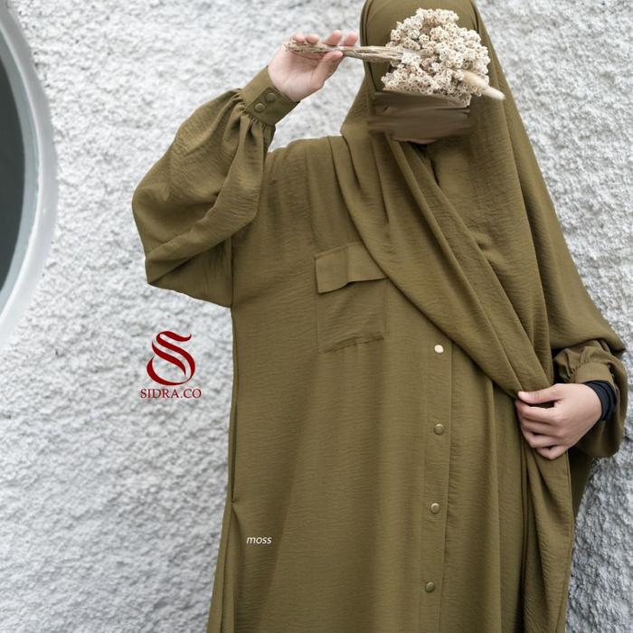 Gambar NOT SO BASIC NSB ABAYA BY SIDRA - Moss, S dari Be adore muslim wear undefined Tokopedia
