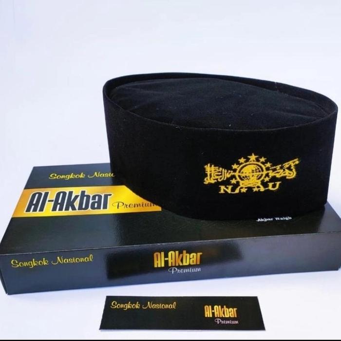 Gambar songkok hitam nu Al-Akbar Bordir NU Peci & Kopiah Hitam - NU Kuning Emas, No. 8 dari PURBAYA@STORE undefined Tokopedia