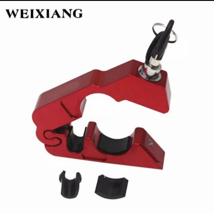 Gambar New Griplock Capslock kunci stang pengaman motor anti maling - Merah dari Hasana Top undefined Tokopedia
