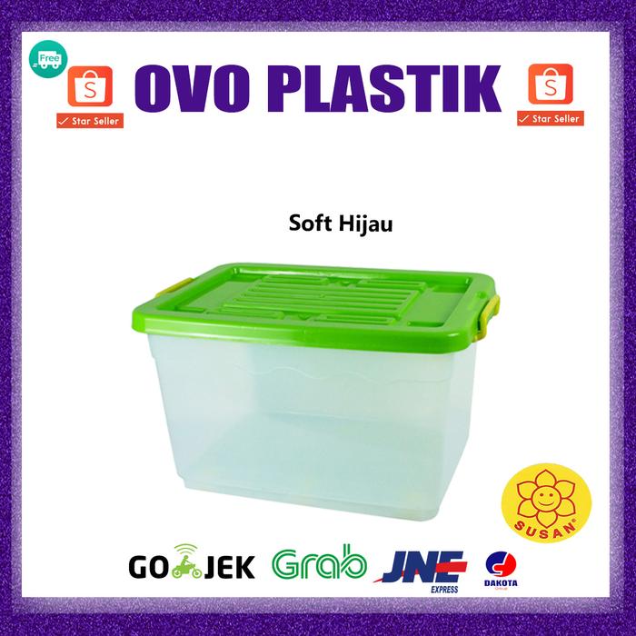 Gambar Container Box / Kotak Penyimpanan / Box Plastik / STORAGE BOX - SUSAN - Biru Muda dari Ovo Plastik Surabaya undefined 5 Tokopedia