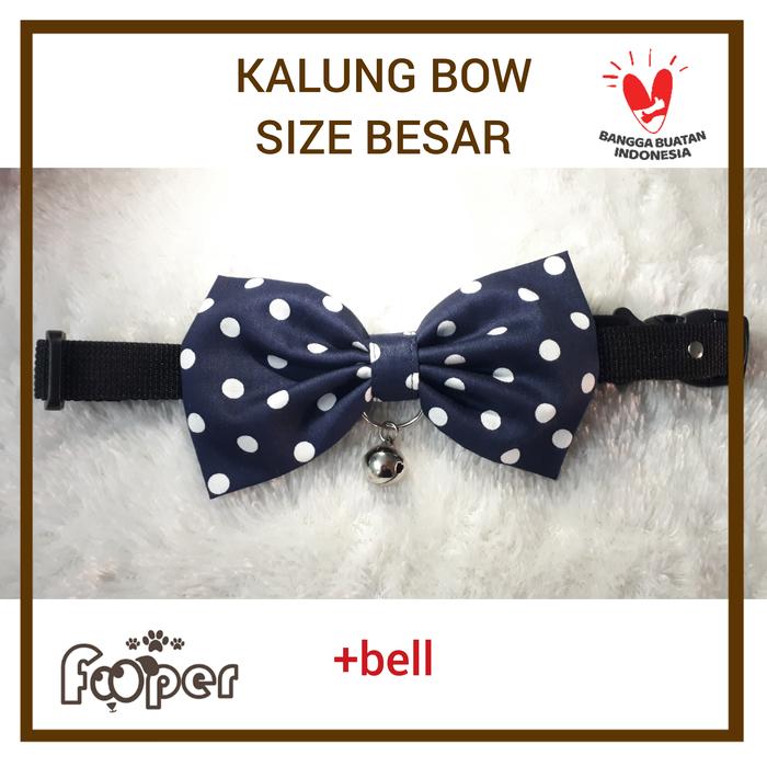 Gambar Kalung Anjing Pita Dasi Bow Tie Collar Navy White Polkadot - M, Without Bell dari Fooper Kota Administrasi Jakarta Barat Tokopedia