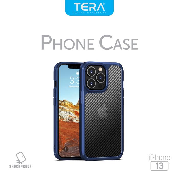 Gambar TERA Shockproof Fiber Carbon Phone Case iPhone13 - Blue, iPhone13 dari tera indonesia undefined Tokopedia