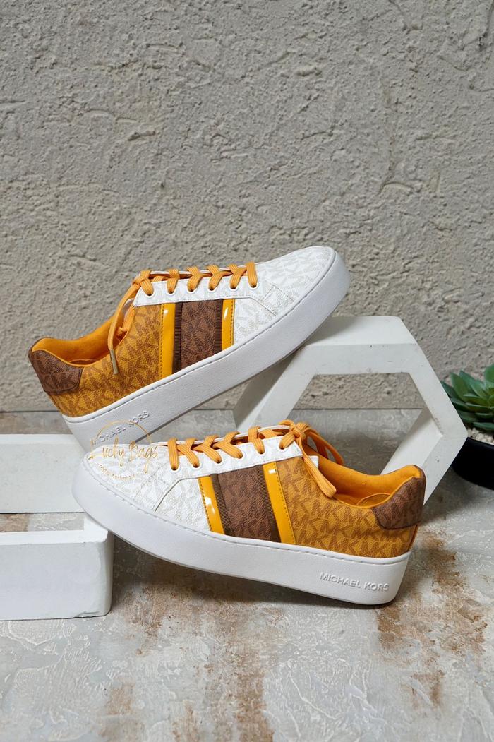 Jual sepatu mk original/michael kors poppy stripe lace up mk sign