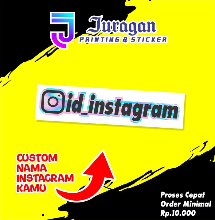 Gambar Stiker Cutting ID Instagram Custom Hologram Sticker Nama Instagam - Latar hologram, 12 x 2,5 dari JURAGAN DIGITAL PRINTING undefined Tokopedia