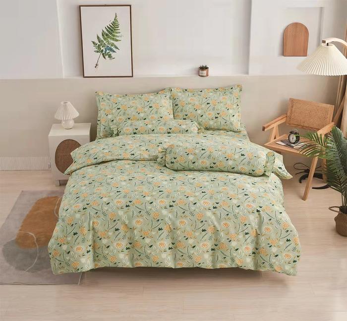 Gambar Caption Sprei 120x200 / 160x200 / 180x200 / 200x200 Motif Aesthetic - Floral Green, 120x200 dari Caption Home undefined Tokopedia