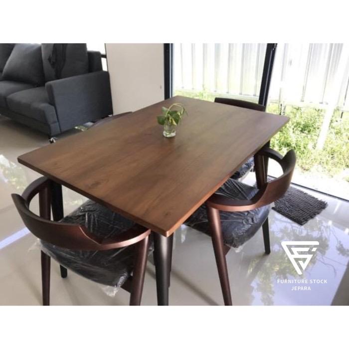 Gambar DINING TABLE SET MINIMALIS RETRO JEPARA dari FURNITURESTOCK undefined Tokopedia