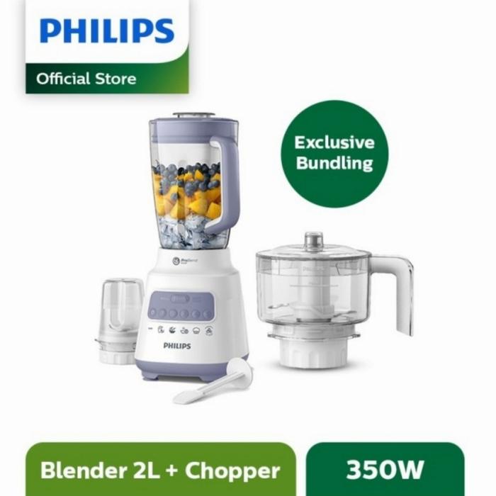 Gambar Blender Plastik 2 Liter Philips HR2221 + Chopper 2PCS Set HR3210 - Lavender dari Every One Shop undefined Tokopedia