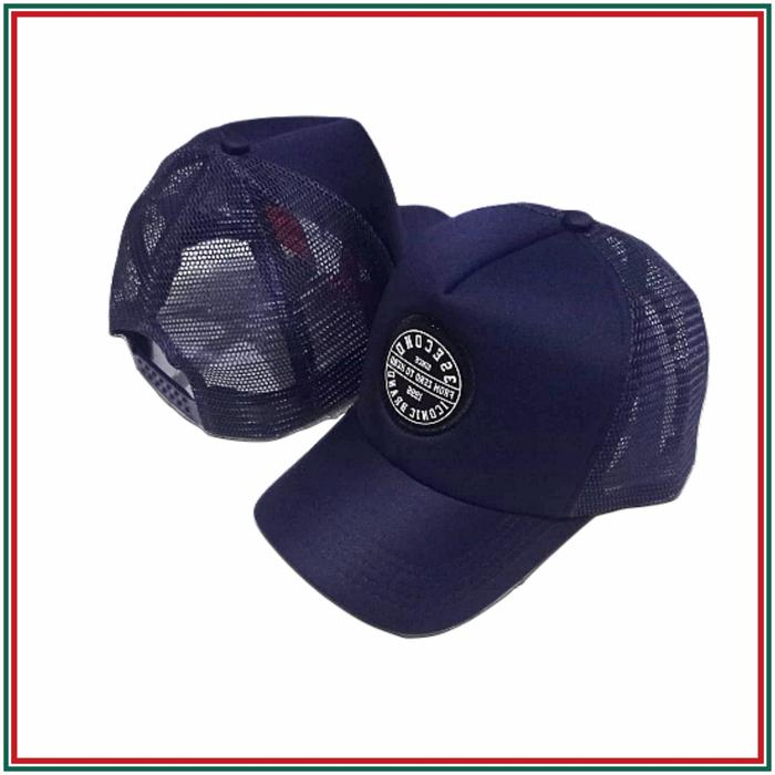 Gambar Topi Baseball Pria Distro Trucker Jaring Logo Bulat - Navy dari Aldebarran Store undefined Tokopedia