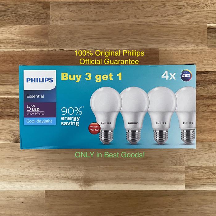 Gambar LAMPU LIGHT LAMP BOHLAM LED PHILIPS PHILIP ESSENTIAL 5 WATT (4 PCS) dari Best Goods Tangerang undefined Tokopedia