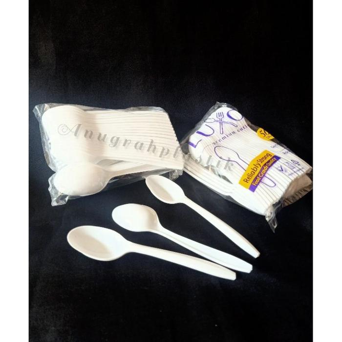 Gambar Sendok Bulat / Bubur/ Sendok Es buah/ sendok Dawet ( PER DUS / KARTON) - putih LUXOR dari Anugrah Plastik_NEW undefined Tokopedia