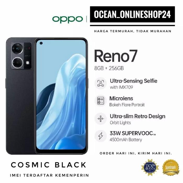 Gambar OPPO RENO7 RENO 7 4G RAM 8GB / 256GB NFC - ORANGE - SDD 680 - 4500mAh - Cosmic Black dari OceanOnlineShop24 undefined Tokopedia