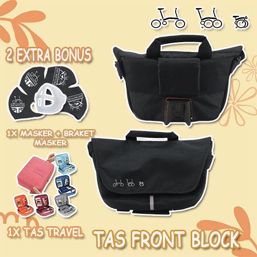 Gambar Tas Front Block Bag Army Sepeda Lipat Trifold, Dahon,Brompton dll - Hitam dari allmurahstore undefined Tokopedia