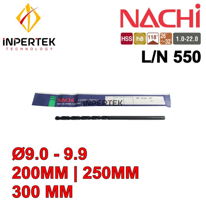 Gambar L/N 550 MATA BOR 9.0 NACHI DRILL LONG 9 MM PANJANG 200 | 250 | 300 - 9.0X200 dari inpertek Technology undefined Tokopedia