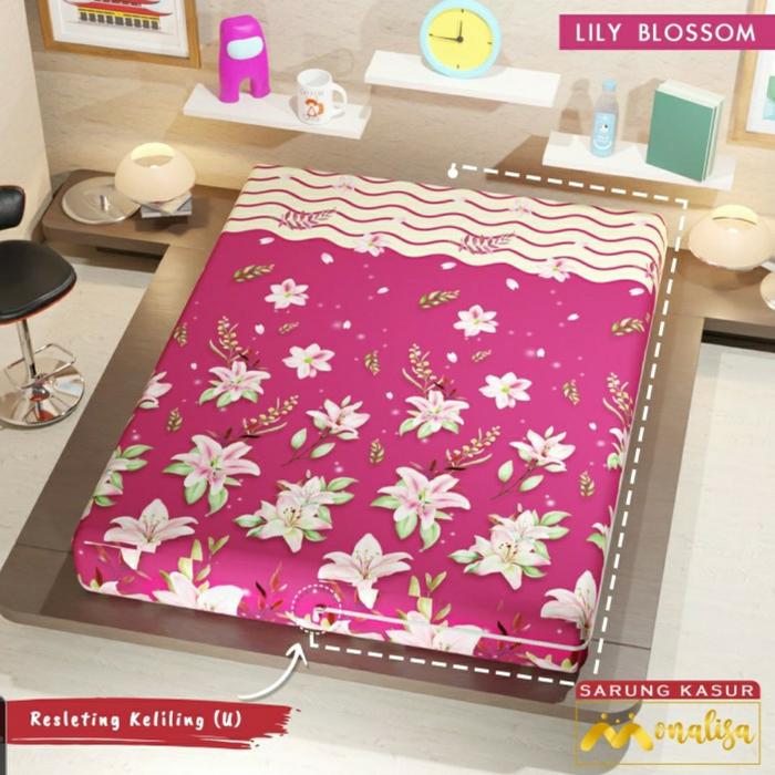 Gambar SARUNG KASUR MONALISA 160X200 T20 - LILY BLOSSOM dari eMiTeAsPrei undefined Tokopedia