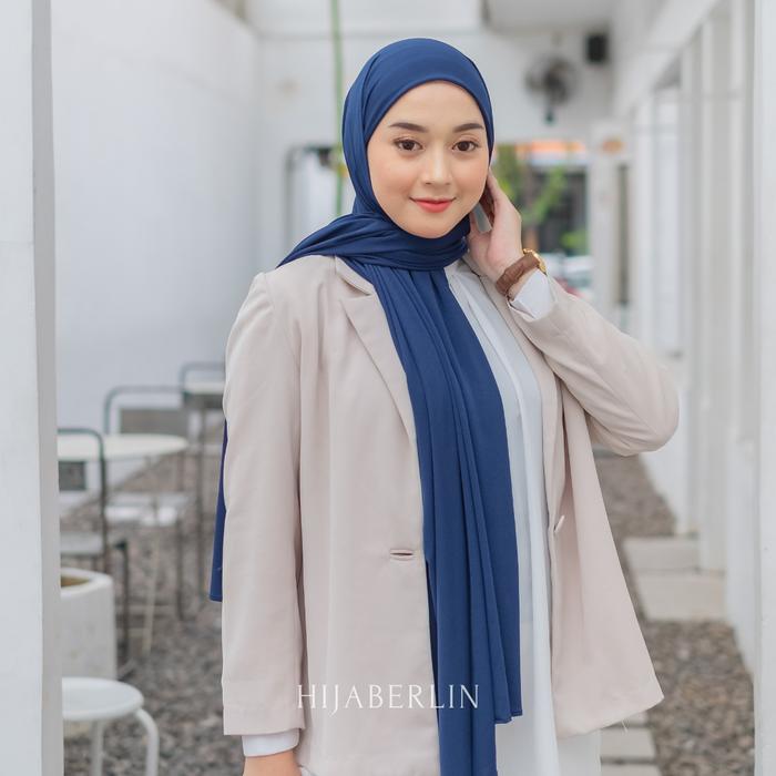 Gambar HIJABERLIN - Vouges Instan Shawl | Pashmina Ciput Jersey - Navy dari Hijaberlin undefined Tokopedia