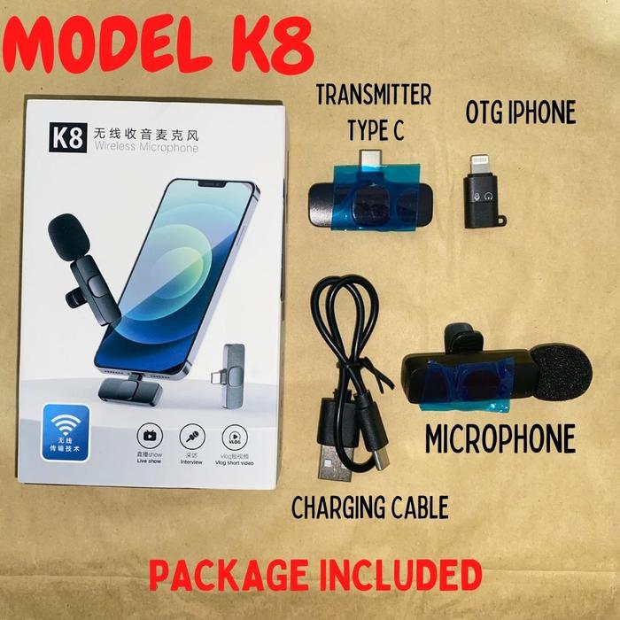 Gambar Wireless Microphone Portable Audio Video Recording Mini Mic Clip On - Mic K8 dari MYPHONE_NEW undefined Tokopedia