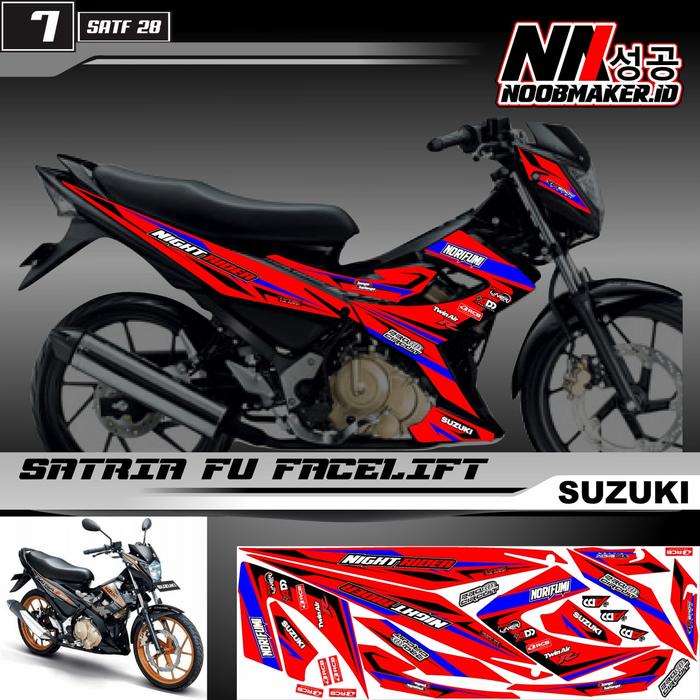 Gambar SATF 28 DEKAL STICKER SATRIA FU FACELIFT NIGHT RIDER - 7-SATF28 dari NOOBMAKER.ID undefined Tokopedia