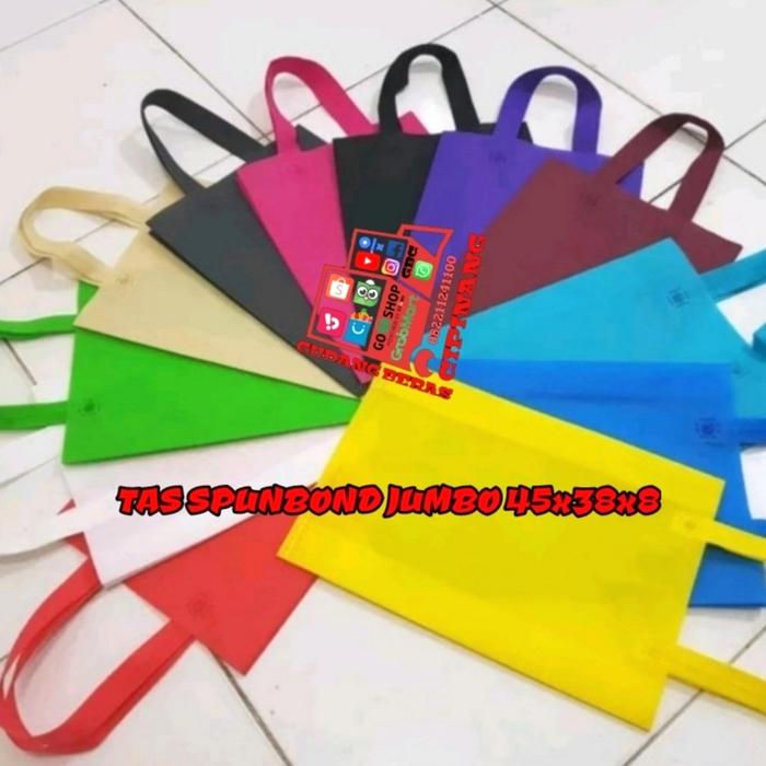 Gambar TAS SPUNBOND JUMBO 45X38X8 KUAT BEBAN 10KG dari GUDANG BERAS CIPINANG undefined Tokopedia