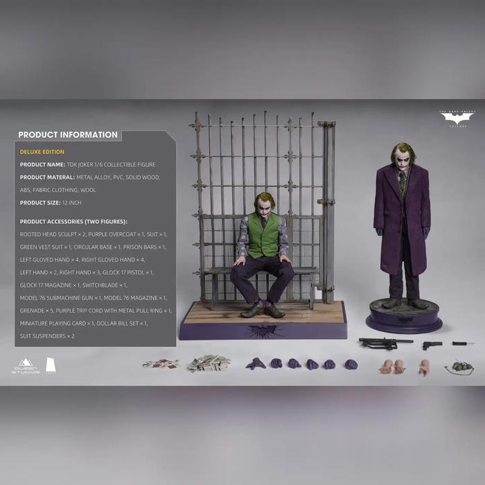 新品 INART ジョーカー 1/6 植毛版2体セット ダークナイト バットマン