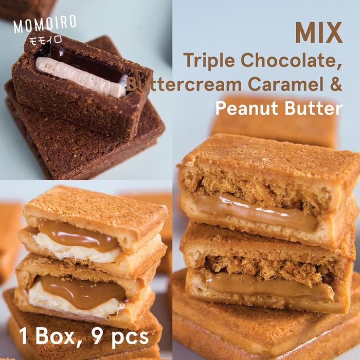 Gambar Sando Biscuit Box of 9 (Mix 3 Flavors) - Chocolate 3 Mix dari Momoiro Pillow Cakes undefined Tokopedia