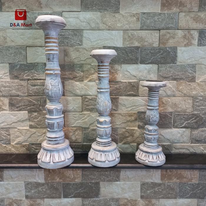 Gambar Pajangan Dekorasi Rumah Pilar Kayu Unik 1 Set Home Decor - Model 1 dari D&A Mart undefined Tokopedia