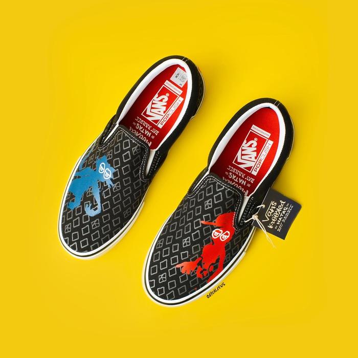 Jual Vans x Krooked Skate Slip On By Natas For Ray Black 100