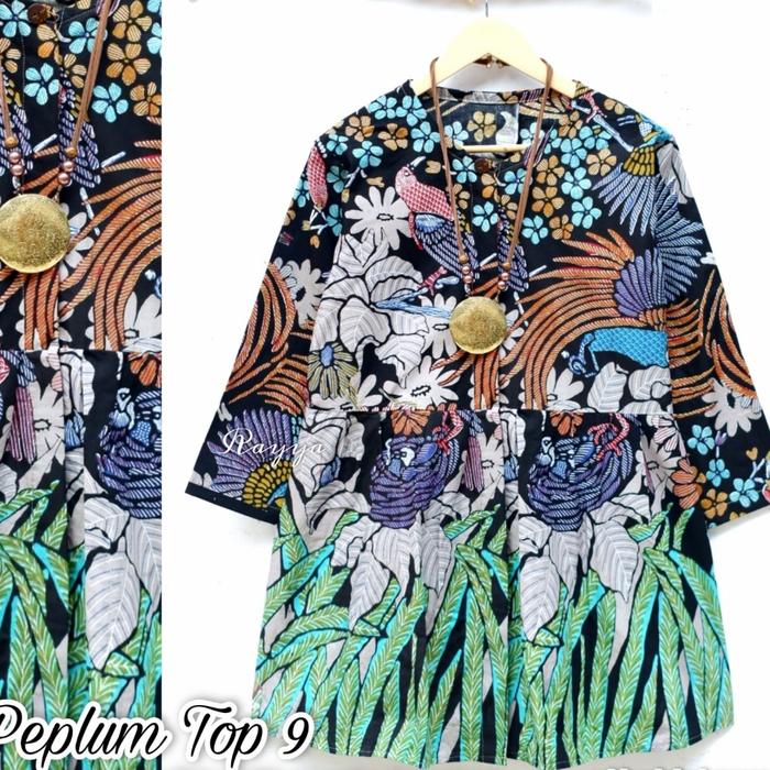 Gambar BLUS BATIK PEPLUM KANCING - A, S dari Batik Beata undefined Tokopedia