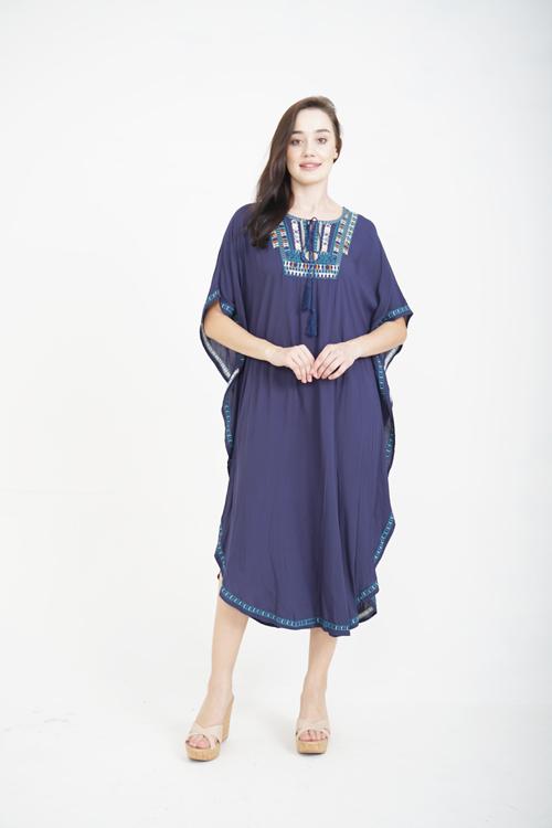Gambar CHIC SIMPLE TRIBAL EMBROIDERY RAYON KAFTAN - WHITE dari Chic Simple Store ID undefined Tokopedia