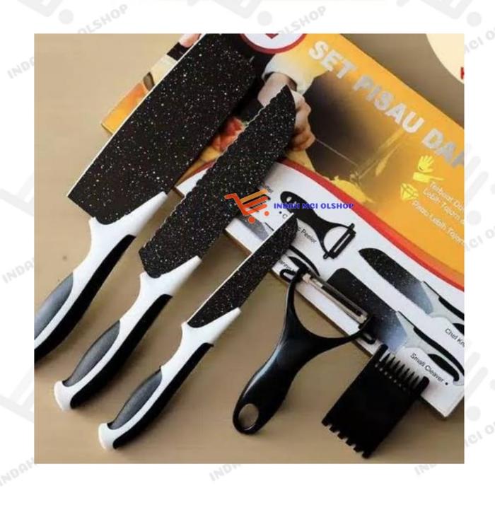 Gambar PISAU DAPUR / PISAU SET / SET PISAU DAPUR / KITCHEN KNIFE SET - LB 5 pcs, NON BUBBLE dari indah88shop undefined Tokopedia