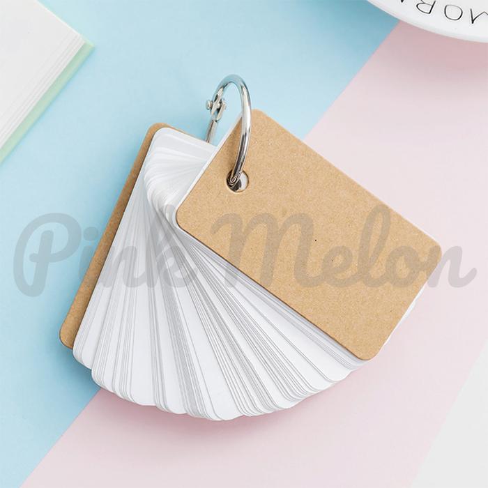 Gambar Flashcard / Flash Card / Magic Card Keychain Ring Memo Warna - White dari Pink Melon ID undefined Tokopedia