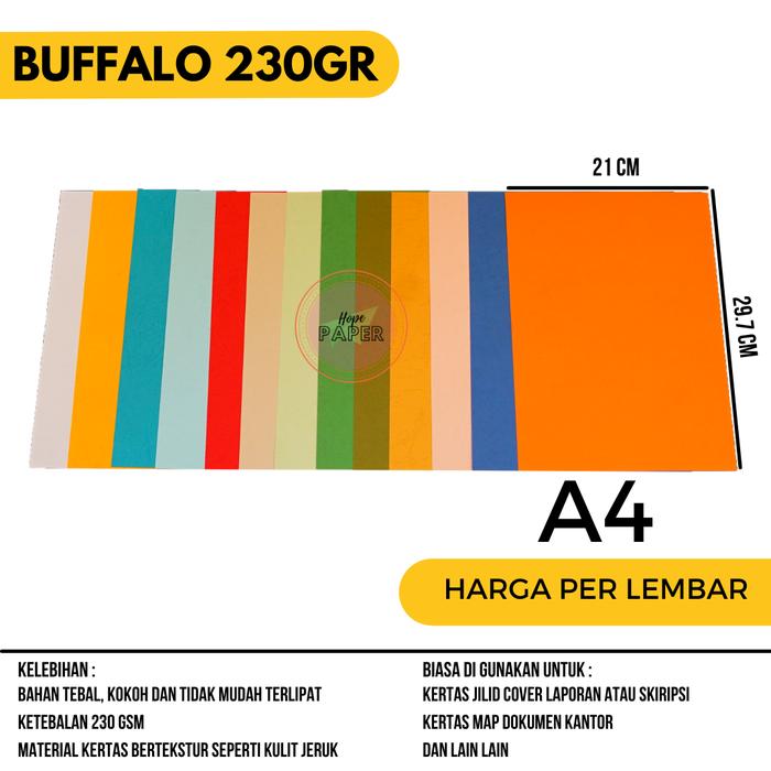 Jual Kertas Buffalo 230 Gsm Ukuran 21 Cm X 29 7 Cm Isi 1 Lembar Pcs Putih Kota Bekasi Hope Paper Tokopedia