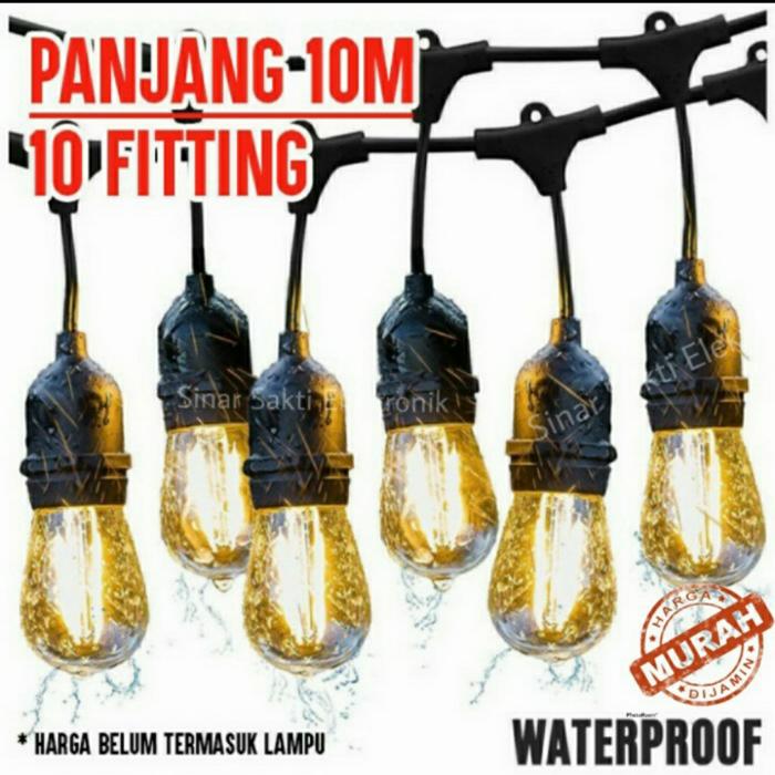 Gambar Kabel fitting lampu cafe gantung outdoor taman hias 10m 10 meter - 10METER10FITING dari Sinar Sakti Elektronik Malang undefined Tokopedia
