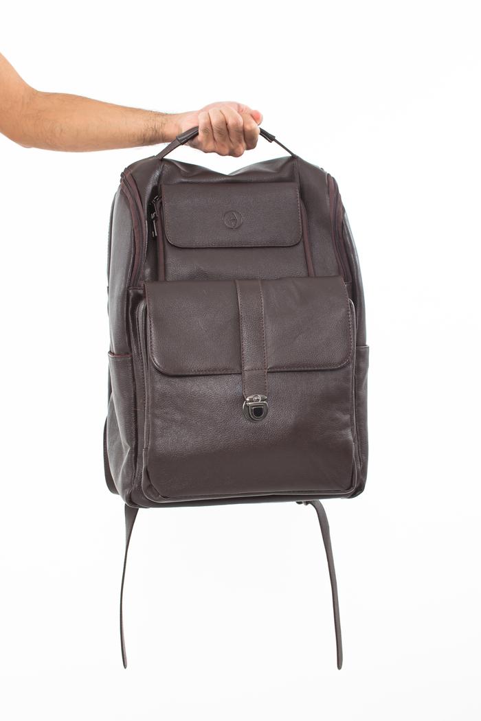 Gambar Tas Ransel Backpack GUNTUR Pria Kulit Sapi Asli - Coklat dari Sendy Leather undefined Tokopedia