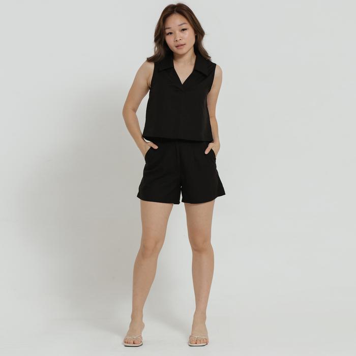 Gambar Cloth Inc TENCEL Polo Crop Top - Black, XXS dari Cloth Inc undefined Tokopedia